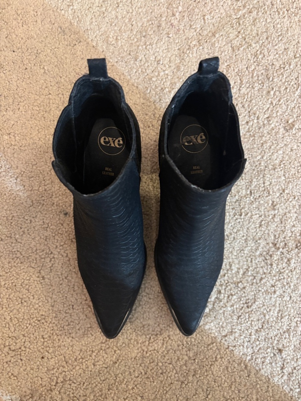 exe Black Pointed Toe Ankle Booties - Women's